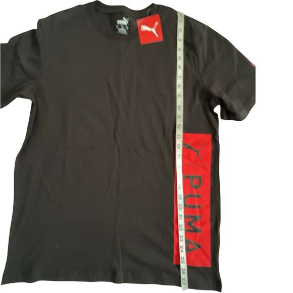 Men’s T-Shirt PUMA OVERSIZE  JOCK  TAG TEE Black Short Sleeve,Crew Neck Size M - Picture 6 of 11